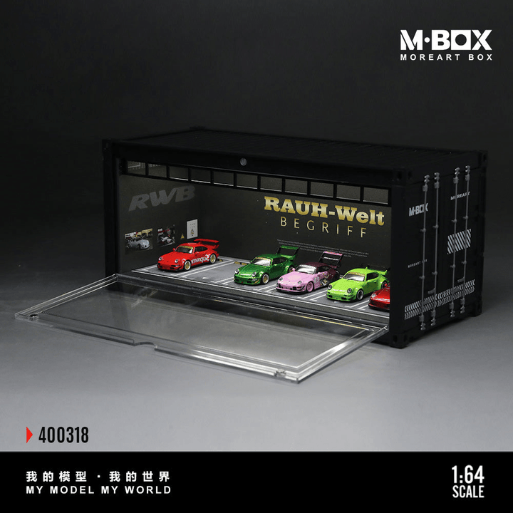 MoreArt - Container Model Storage Scene w/ Lighting - RWB - M-Box Series - Top CollectiblesDiecastMoreArt