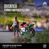 MoreArt - Ducatila Flower Motorcycle Girl Resin Doll Set - Top CollectiblesDiecastMoreArt