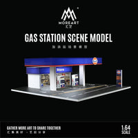 MoreArt - Gulf Gas Station Scene Model w/ Led Lighting *Pre - Order* - Top CollectiblesDiecastMoreArt