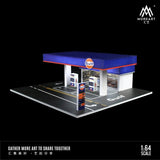 MoreArt - Gulf Gas Station Scene Model w/ Led Lighting *Pre - Order* - Top CollectiblesDiecastMoreArt