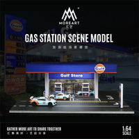 MoreArt - Gulf Gas Station Scene Model w/ Led Lighting *Pre - Order* - Top CollectiblesDiecastMoreArt