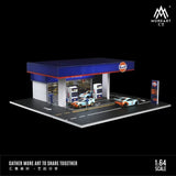 MoreArt - Gulf Gas Station Scene Model w/ Led Lighting *Pre - Order* - Top CollectiblesDiecastMoreArt