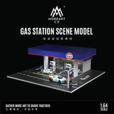 MoreArt - Gulf Gas Station Scene Model w/ Led Lighting *Pre - Order* - Top CollectiblesDiecastMoreArt