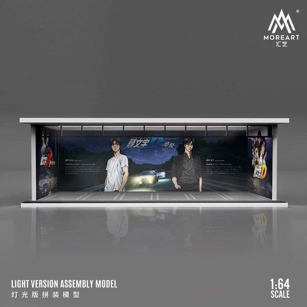 MoreArt - Initial D (Black) Parking Lot Scene Diorama w/ Led Lighting - Top CollectiblesDiecastMoreArt