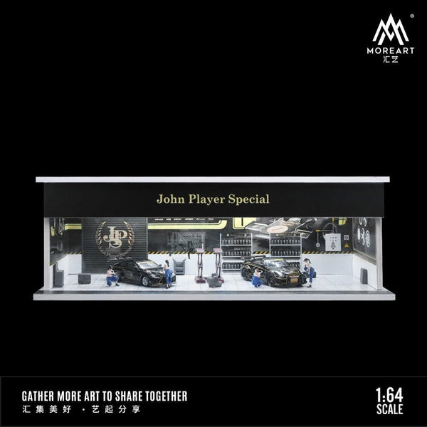 MoreArt - John Player Special Maintenance Workshop Scene Diorama w/ Led Lighting - Top CollectiblesDiecastMoreArt