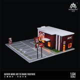 MoreArt - KFC Restaurant Parking Scene Diorama w/ Led Lighting - Top CollectiblesDiecastMoreArt