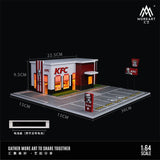 MoreArt - KFC Restaurant Parking Scene Diorama w/ Led Lighting - Top CollectiblesDiecastMoreArt