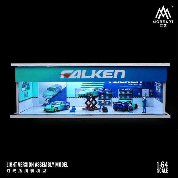 MoreArt - Maintenance Workshop Scene Diorama w/ Led Lighting "Falken" - Top CollectiblesDiecastMoreArt