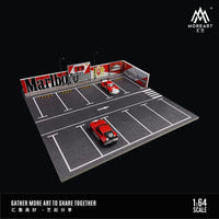 MoreArt - Marlboro Parking Lot Scene Diorama w/ Led Lighting - Top CollectiblesDiecastMoreArt