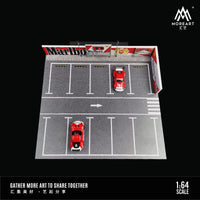 MoreArt - Marlboro Parking Lot Scene Diorama w/ Led Lighting - Top CollectiblesDiecastMoreArt