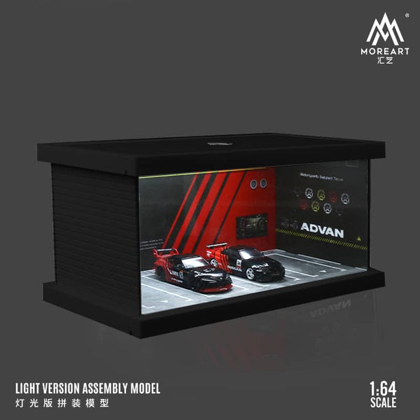 MoreArt - Parking Lot Scene Diorama "Advan" w/ Led Lighting *Pre - Order* - Top CollectiblesDiecastMoreArt