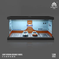 MoreArt - Parking Lot Scene Diorama "Gulf" w/ Led Lighting *Pre - Order* - Top CollectiblesDiecastMoreArt