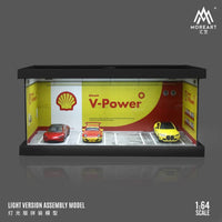 MoreArt - Parking Lot Scene Diorama "Shell" w/ Led Lighting *Pre - Order* - Top CollectiblesDiecastMoreArt