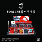 MoreArt - Porsche Parking Lot Scene Diorama w/ Led Lighting - Top CollectiblesDiecastMoreArt