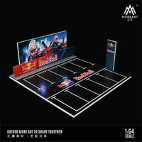 MoreArt - Red Bull Parking Lot Scene Diorama w/ Led Lighting - Top CollectiblesDiecastMoreArt