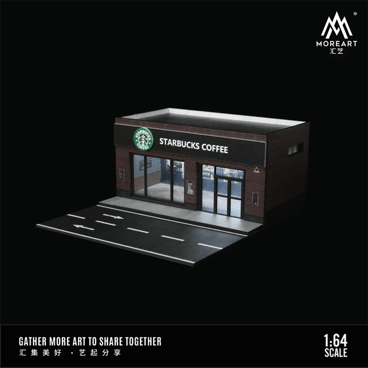 MoreArt - Starbucks Catering Store Diorama w/ Led Lighting - Top CollectiblesDiecastMoreArt