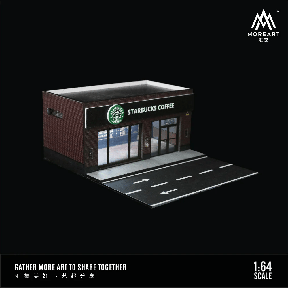 MoreArt - Starbucks Catering Store Diorama w/ Led Lighting - Top CollectiblesDiecastMoreArt