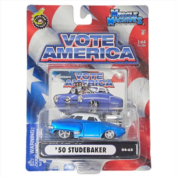 Muscle Machines - '50 Studebaker - 2004 Vote America Series - Top CollectiblesDiecastMuscle Machines