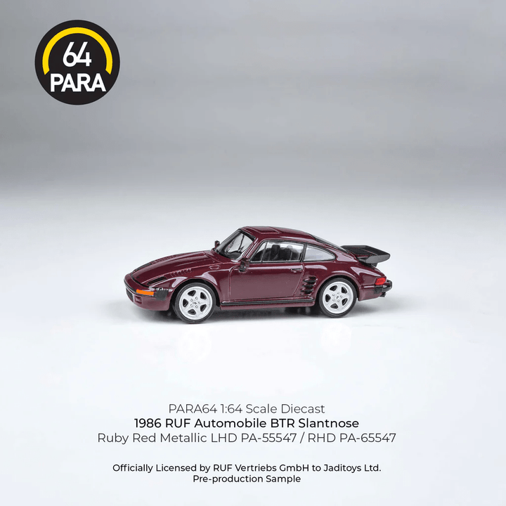 Para64 - 1986 RUF BTR Slantnose - Ruby Red Metallic - Top CollectiblesDiecastPara64