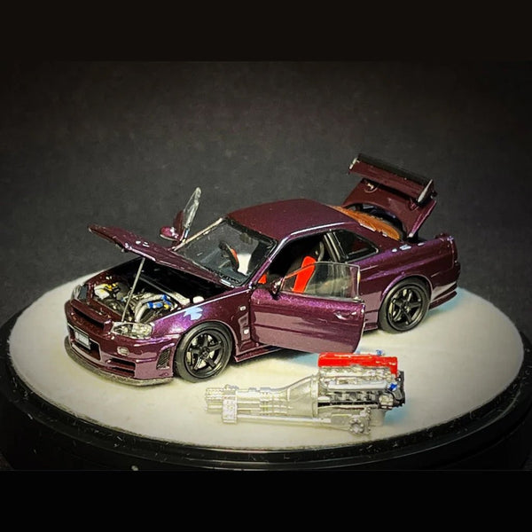 PGM X One Model - Nissan Skyline GT - R R34 Z - Tune "Midnight Purple" (Luxury Base) *Limited to 999 Pieces* - Top CollectiblesDiecastPGM