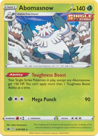 Pokemon - Abomasnow - 010/198 - Rare - Sword & Shield: Chilling Reign Series - Top CollectiblesCollectible CardsPokémon