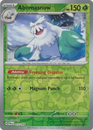 Pokemon - Abomasnow - 011/193 - Holo Rare Reverse Holo - Scarlet & Violet: Paldea Evolved Series - Top CollectiblesCollectible CardsPokémon