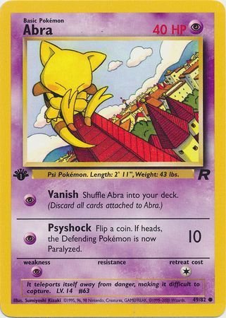 Pokemon - Abra - 49/82 - Common 1st Edition - Team Rocket Series - Top CollectiblesCollectible CardsPokémon