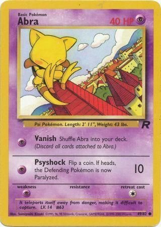 Pokemon - Abra - 49/82 - Common Unlimited - Team Rocket Series - Top CollectiblesCollectible CardsPokémon