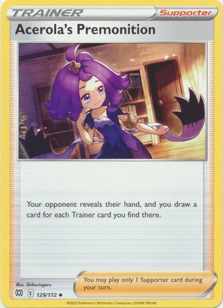 Pokemon - Acerola's Premonition - 129/172 - Uncommon - Sword & Shield: Brilliant Stars Series - Top CollectiblesCollectible CardsPokémon