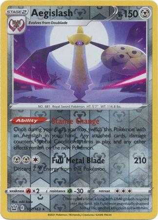 Pokemon - Aegislash - 107/163 - Holo Rare Reverse Holo - Sword &amp; Shield: Battle Styles Singles - Top CollectiblesCollectible CardsPokémon