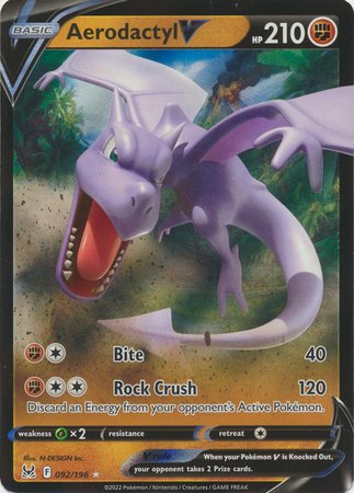 Pokemon - Aerodactyl V - 092/196 - Ultra Rare - Sword &amp; Shield: Lost Origin Series - Top CollectiblesCollectible CardsPokémon