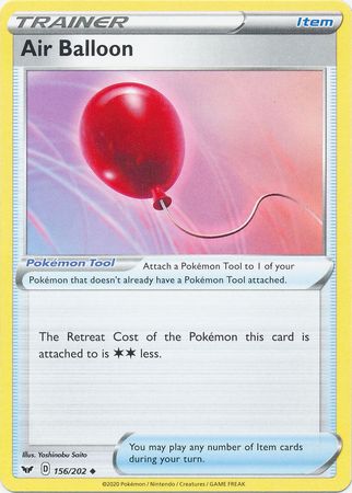 Pokemon - Air Balloon - 156/202 - Uncommon - Sword &amp; Shield: Base Set Series - Top CollectiblesCollectible CardsPokémon