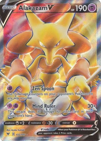 Pokemon - Alakazam V - 172/185 - Full Art Ultra Rare - Sword & Shield: Vivid Voltage Series - Top CollectiblesCollectible CardsPokémon