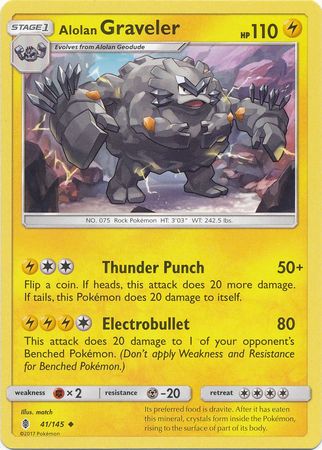 Pokemon - Alolan Graveler - 41/145 - Uncommon - Sun &amp; Moon: Guardians Rising Series - Top CollectiblesCollectible CardsPokémon