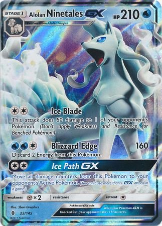 Pokemon - Alolan Ninetales GX - 22/145 - Ultra Rare - Sun & Moon: Guardians Rising Series - Top CollectiblesCollectible CardsPokémon