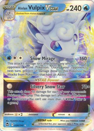 Pokemon - Alolan Vulpix VSTAR - 034/195 - Ultra Rare - Sword &amp; Shield: Silver Tempest Series - Top CollectiblesCollectible CardsPokémon