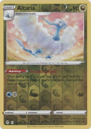 Pokemon - Altaria - 106/203 - Rare Reverse Holo - Sword &amp; Shield: Evolving Skies Series - Top CollectiblesCollectible CardsPokémon