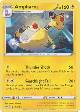 Pokemon - Ampharos - 049/198 - Rare - Sword &amp; Shield: Chilling Reign Series - Top CollectiblesCollectible CardsPokémon