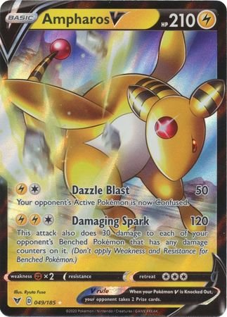 Pokemon - Ampharos V - 049/185 - Ultra Rare - Sword & Shield: Vivid Vo Top Collectibles Pokemon - Ampharos V - 049/185 - Ultra Rare - Sword & Shield: Vivid Vo Top Collectibles