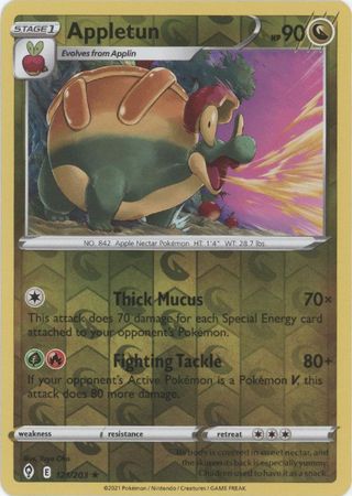 Pokemon - Appletun - 121/203 - Rare Reverse Holo - Sword &amp; Shield: Evolving Skies Series - Top CollectiblesCollectible CardsPokémon