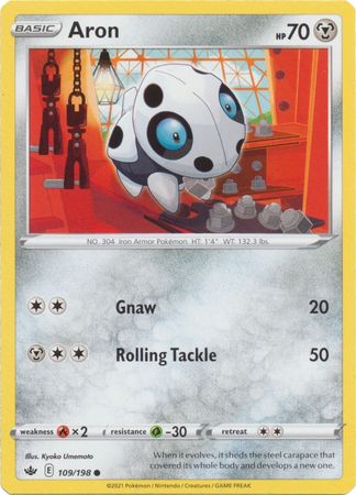 Pokemon - Aron - 109/198 - Common - Sword &amp; Shield: Chilling Reign Series - Top CollectiblesCollectible CardsPokémon