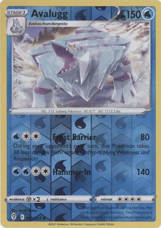 Pokemon - Avalugg - 045/203 - Uncommon Reverse Holo - Sword &amp; Shield: Evolving Skies Series - Top CollectiblesCollectible CardsPokémon
