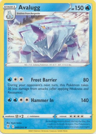 Pokemon - Avalugg - 045/203 - Uncommon - Sword &amp; Shield: Evolving Skies Series - Top CollectiblesCollectible CardsPokémon