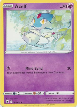 Pokemon - Azelf - 067/189 - Uncommon - Sword &amp; Shield: Astral Radiance Series - Top CollectiblesCollectible CardsPokémon