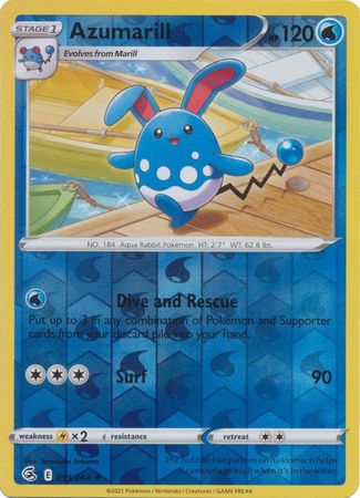 Pokemon - Azumarill - 059/264 - Rare Reverse Holo - Sword & Shield: Fusion Strike Series - Top CollectiblesCollectible CardsPokémon