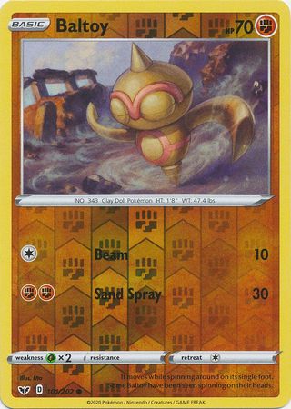 Pokemon - Baltoy - 101/202 - Common Reverse Holo - Sword &amp; Shield: Base Set Series - Top CollectiblesCollectible CardsPokémon