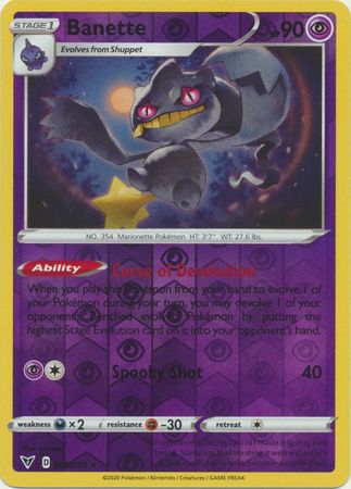 Pokemon - Banette - 068/185 - Rare Reverse Holo - Sword & Shield: Vivid Voltage Series - Top CollectiblesCollectible CardsPokémon