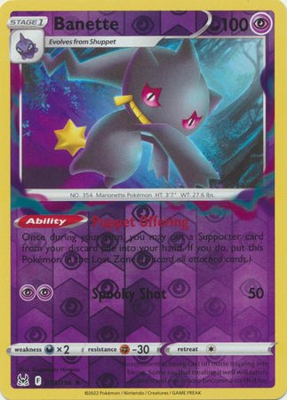 Pokemon - Banette - 073/196 - Rare Reverse Holo - Sword &amp; Shield: Lost Origin Series - Top CollectiblesCollectible CardsPokémon