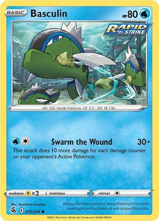 Pokemon - Basculin - 070/264 - Common - Sword &amp; Shield: Fusion Strike Series - Top CollectiblesCollectible CardsPokémon