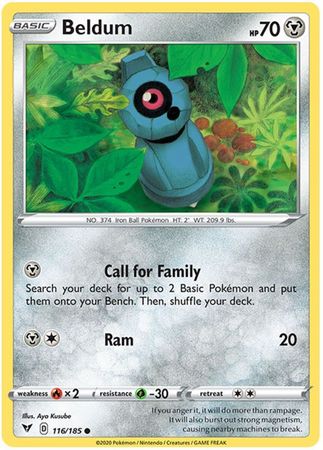 Pokemon - Beldum - 116/185 - Common - Sword & Shield: Vivid Voltage Series - Top CollectiblesCollectible CardsPokémon